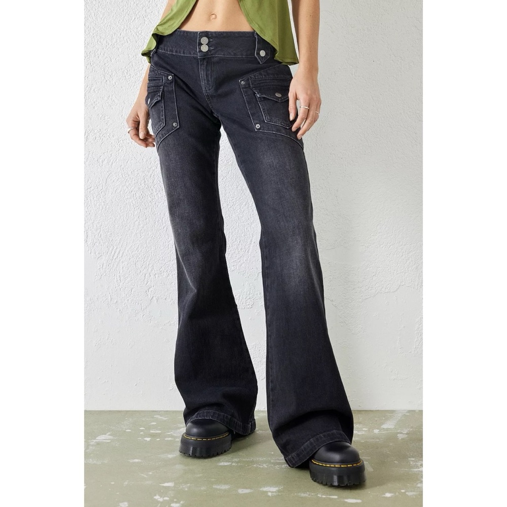 NEW BDG Urban Outfitters Y2K Black Micro Flare Jeans